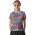 Colorful Flowers Kids  Frill Chiffon Blouse View1