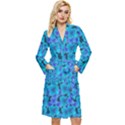 Blue In Bloom On Fauna A Joy For The Soul Decorative Long Sleeve Velour Robe View1