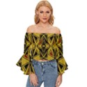 Abstract pattern geometric backgrounds   Off Shoulder Flutter Bell Sleeve Top View1