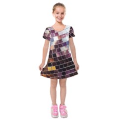 Funky Disco Ball Kids  Short Sleeve Velvet Dress by essentialimage365