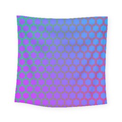 Hex Circle Points Vaporwave One Square Tapestry (small) by WetdryvacsLair