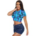 Abstract pattern geometric backgrounds Side Button Cropped Tee View2