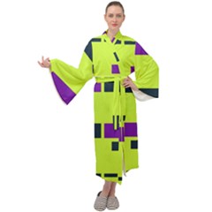 Abstract Pattern Geometric Backgrounds Maxi Velour Kimono by Eskimos