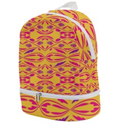 Folk Flowers Print Floral Pattern Ethnic Art Zip Bottom Backpack by Eskimos
