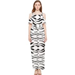 Folk Flowers Print Floral Pattern Ethnic Art Draped Sleeveless Chiffon Jumpsuit by Eskimos
