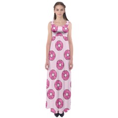 Sprinkled Donuts On Pink Empire Waist Maxi Dress by FunDressesShop