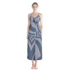 Abstract Pattern Geometric Backgrounds Button Up Chiffon Maxi Dress by Eskimos