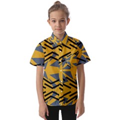 Abstract Pattern Geometric Backgrounds Kids  Short Sleeve Shirt by Eskimos