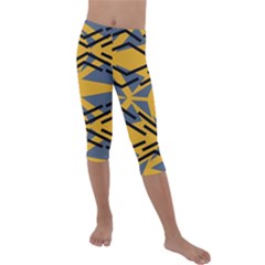 Abstract Pattern Geometric Backgrounds Kids  Lightweight Velour Capri Leggings  by Eskimos