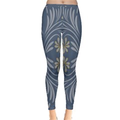 Folk Flowers Print Floral Pattern Ethnic Art Inside Out Leggings by Eskimos