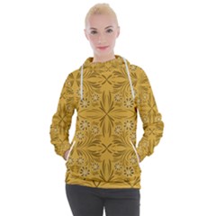 Folk Flowers Print Floral Pattern Ethnic Art Women s Hooded Pullover by Eskimos