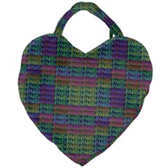 Paris Words Motif Colorful Pattern Giant Heart Shaped Tote by dflcprintsclothing