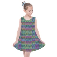 Paris Words Motif Colorful Pattern Kids  Summer Dress by dflcprintsclothing
