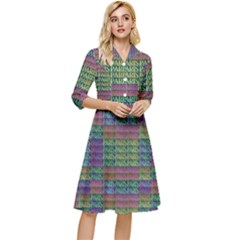 Paris Words Motif Colorful Pattern Classy Knee Length Dress by dflcprintsclothing