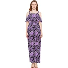 Electric Neon Abstract Print Pattern Draped Sleeveless Chiffon Jumpsuit by dflcprintsclothing