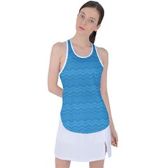 Sea Waves Racer Back Mesh Tank Top by Sparkle