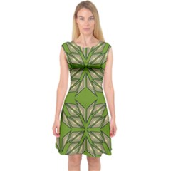 Abstract Pattern Geometric Backgrounds  Capsleeve Midi Dress by Eskimos
