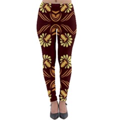 Folk Flowers Print Floral Pattern Ethnic Art Lightweight Velour Leggings by Eskimos