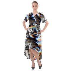 Rainbow Assault Front Wrap High Low Dress by MRNStudios