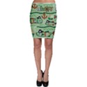 Seamless Pattern Fishes Pirates Cartoon Bodycon Skirt View1