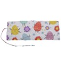 Easter Seamless Pattern With Cute Eggs Flowers Roll Up Canvas Pencil Holder (S) View1