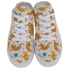 Cute Cats Seamless Pattern With Stars Funny Drawing Kittens Half Slippers by Jancukart
