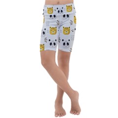 Seamless Pattern Cute Animals Kids  Lightweight Velour Cropped Yoga Leggings by Jancukart