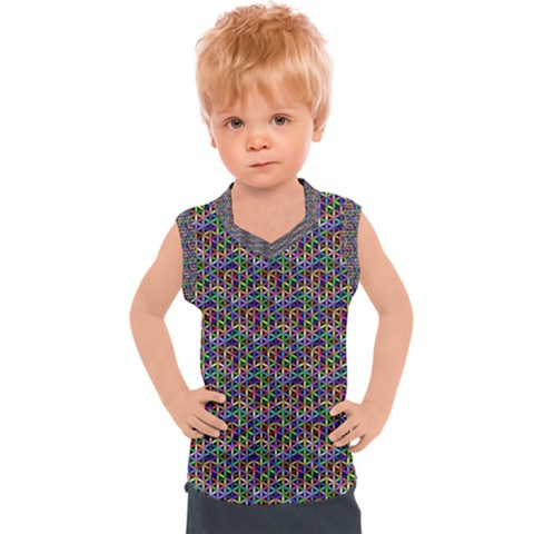 Seamless Prismatic Geometric Pattern With Background Kids  Sport Tank Top by Jancukart