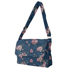 Vintage Flowers Pattern Full Print Messenger Bag (l) by Jancukart