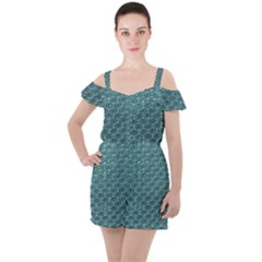 Bubble Wrap Ruffle Cut Out Chiffon Playsuit by artworkshop