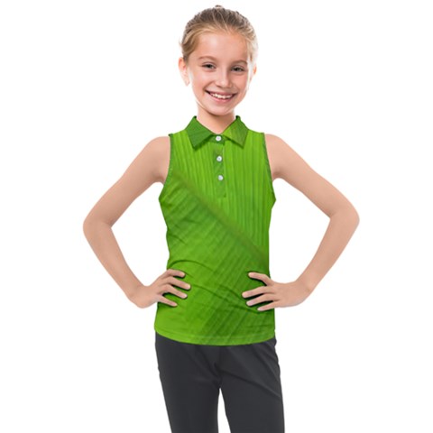 Banana Leaf Kids  Sleeveless Polo Tee by artworkshop
