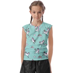 Unicorn Patterns Kids  Raglan Cap Sleeve Tee by Jancukart