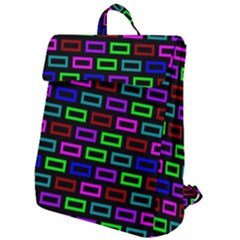 Colourful Bricks Pattern Colour Flap Top Backpack by Jancukart