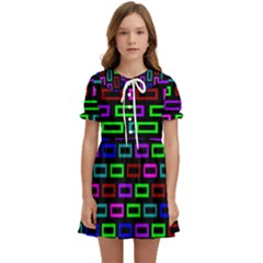 Colourful Bricks Pattern Colour Kids  Sweet Collar Dress by Jancukart