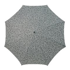 Black And White Hello Text Motif Random Pattern Golf Umbrellas by dflcprintsclothing