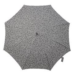 Black And White Hello Text Motif Random Pattern Hook Handle Umbrellas (small) by dflcprintsclothing