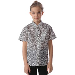 Black And White Hello Text Motif Random Pattern Kids  Short Sleeve Shirt by dflcprintsclothing