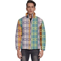 Grungy Vintage Patterns Men s Puffer Bubble Jacket Coat by artworkshop