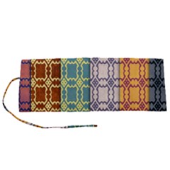 Grungy Vintage Patterns Roll Up Canvas Pencil Holder (s) by artworkshop