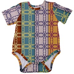 Grungy Vintage Patterns Baby Short Sleeve Onesie Bodysuit by artworkshop