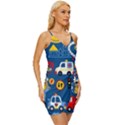 Seamless-pattern-vector-rescue-team-cartoon Wrap Tie Front Dress View3