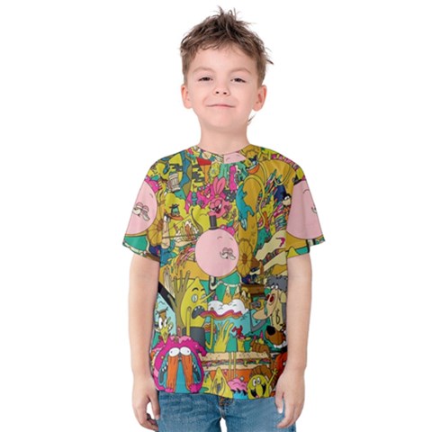 Cartoon Wallpapers Kids  Cotton Tee by Jancukart