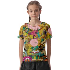 Cartoon Wallpapers Kids  Frill Chiffon Blouse by Jancukart