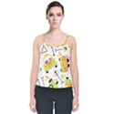 Seamless-pattern-vector-illustration-vehicles-cartoon Velvet Spaghetti Strap Top View1