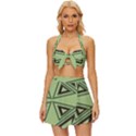 Abstract pattern geometric backgrounds Vintage Style Bikini Top and Skirt Set  View1