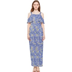 Uruguay Flag Motif Pattern Draped Sleeveless Chiffon Jumpsuit by dflcprintsclothing