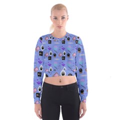 Pale Blue Goth Cropped Sweatshirt by NerdySparkleGoth