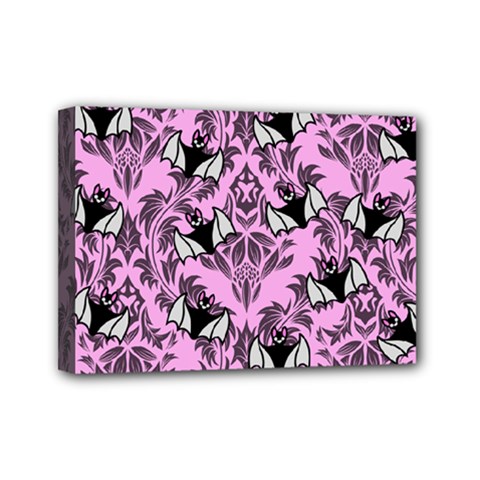 Pink Bats Mini Canvas 7  X 5  (stretched) by NerdySparkleGoth