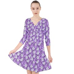 Purple Ghost Quarter Sleeve Front Wrap Dress by NerdySparkleGoth