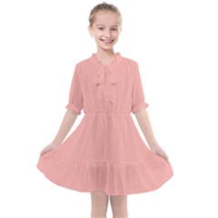 Pink Plain Kids  All Frills Chiffon Dress by FunDressesShop